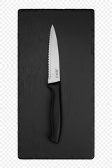 Jero serrated paring knife shown vertically